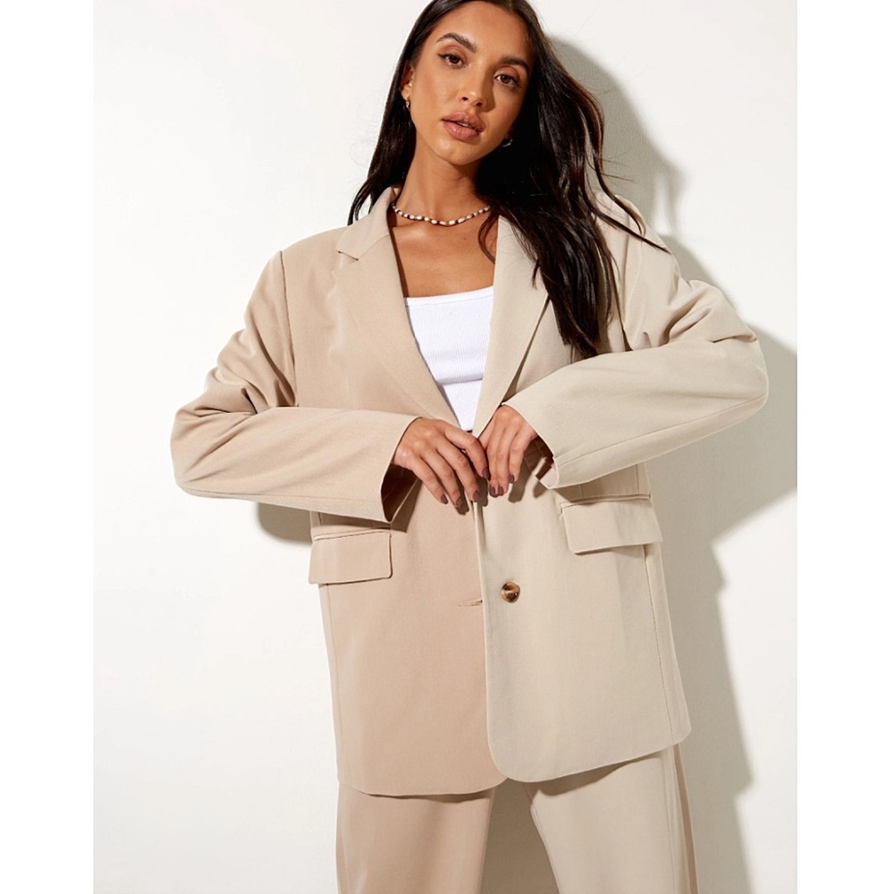 Motel Rocks Maiwa Contrast Tan/Beige Blazer